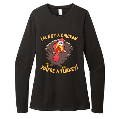 I'm Not A Chicken You're A Turkey Funny Thanksgiving Gift Womens CVC Long Sleeve Shirt