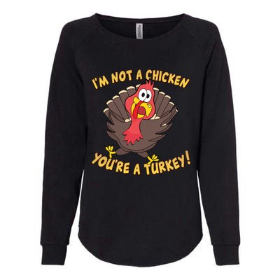 I'm Not A Chicken You're A Turkey Funny Thanksgiving Gift Womens California Wash Sweatshirt