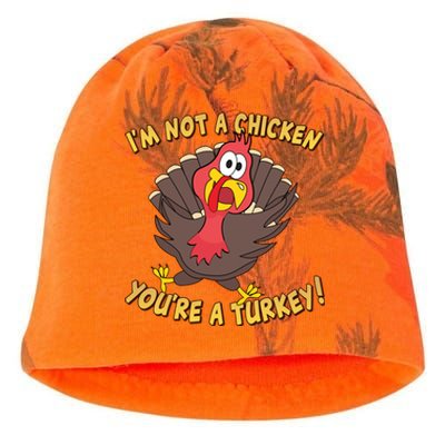 I'm Not A Chicken You're A Turkey Funny Thanksgiving Gift Kati - Camo Knit Beanie