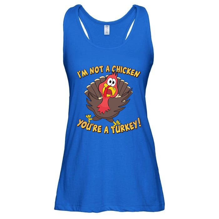 I'm Not A Chicken You're A Turkey Funny Thanksgiving Gift Ladies Essential Flowy Tank