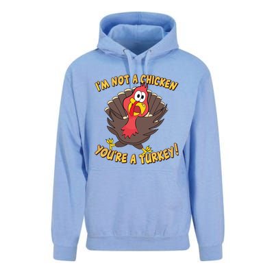 I'm Not A Chicken You're A Turkey Funny Thanksgiving Gift Unisex Surf Hoodie