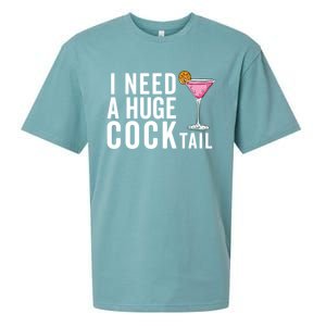 I Need A Huge Cocktail Funny Adult Humor Drinking Sueded Cloud Jersey T-Shirt