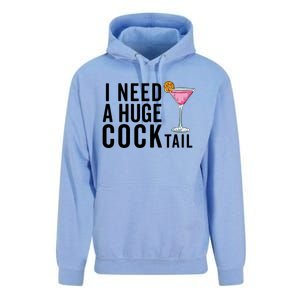 I Need A Huge Cocktail Funny Adult Humor Drinking Unisex Surf Hoodie