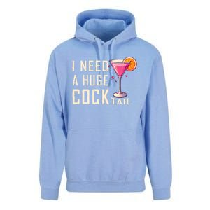 I Need A Huge Cocktail Funny Adult Humor Drinking Unisex Surf Hoodie