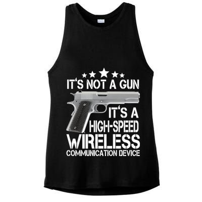 It's Not A Gun High Speed Wireless Communication Device Ladies PosiCharge Tri-Blend Wicking Tank