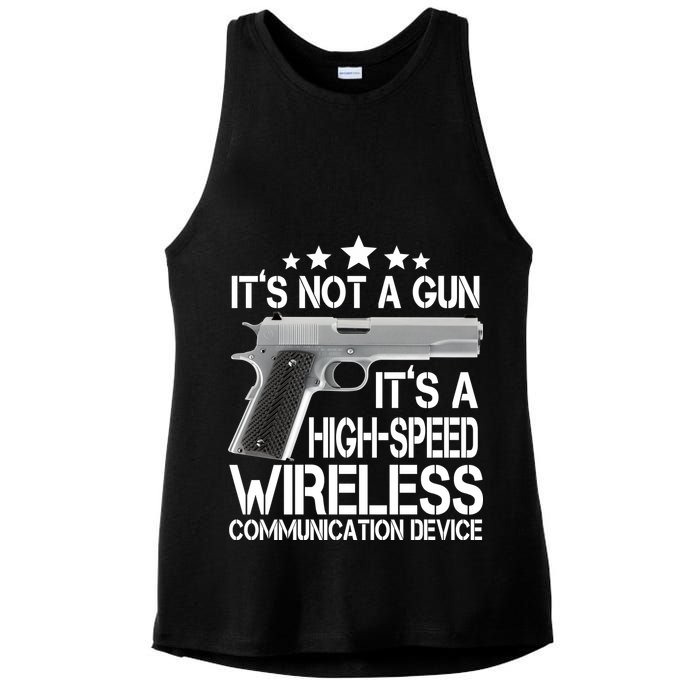 It's Not A Gun High Speed Wireless Communication Device Ladies PosiCharge Tri-Blend Wicking Tank
