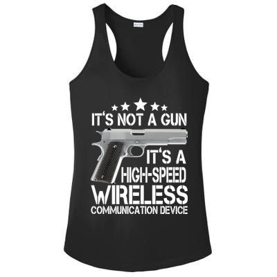 It's Not A Gun High Speed Wireless Communication Device Ladies PosiCharge Competitor Racerback Tank