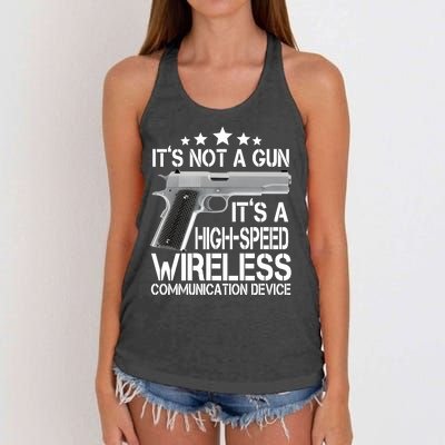 It's Not A Gun High Speed Wireless Communication Device Women's Knotted Racerback Tank