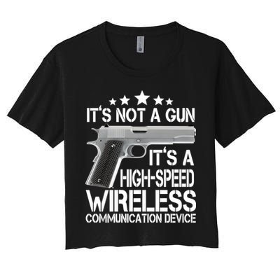It's Not A Gun High Speed Wireless Communication Device Crop Top