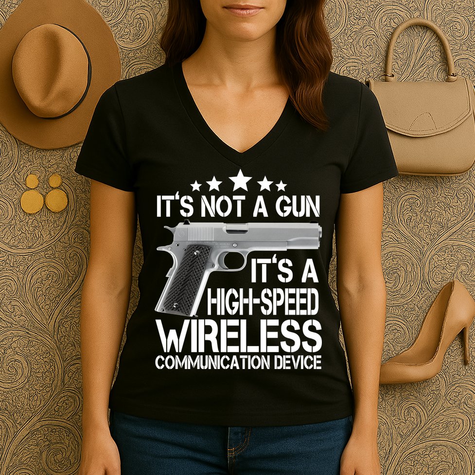 It's Not A Gun High Speed Wireless Communication Device Women's V-Neck T-Shirt
