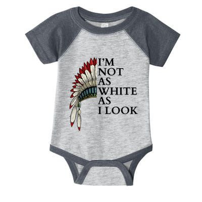 IM Not As White As I Look Native American Indian Pride Day Indigenous Infant Baby Jersey Bodysuit