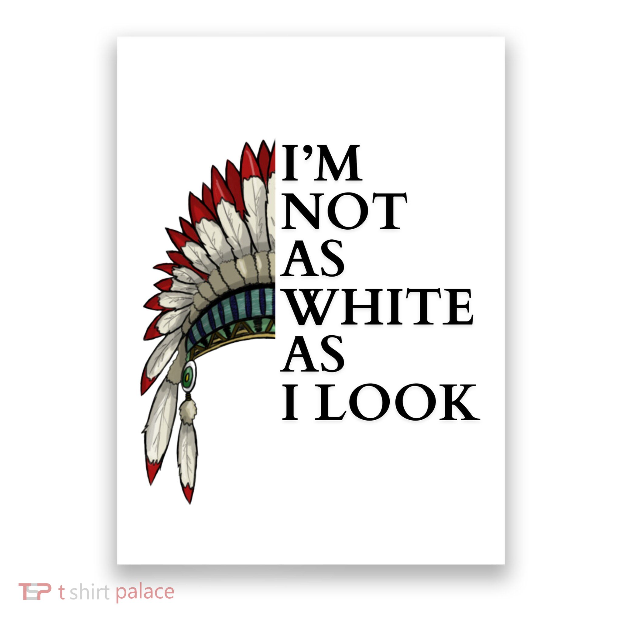 IM Not As White As I Look Native American Indian Pride Day Indigenous Poster