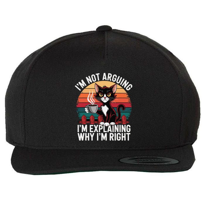 IM Not Arguing IM Just Explaining Why IM Right Funny Cat Wool Snapback Cap