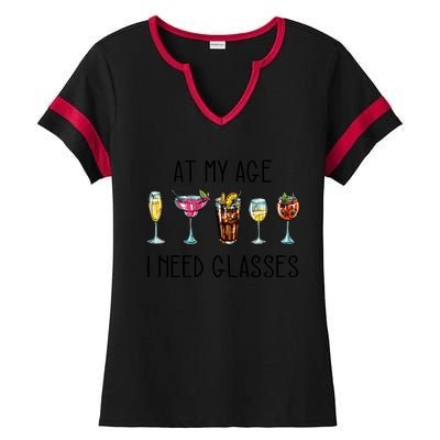 I Need A Pair Of Glasses In My Old Up Bitchs Cocktail Lover Cute Gift Ladies Halftime Notch Neck Tee