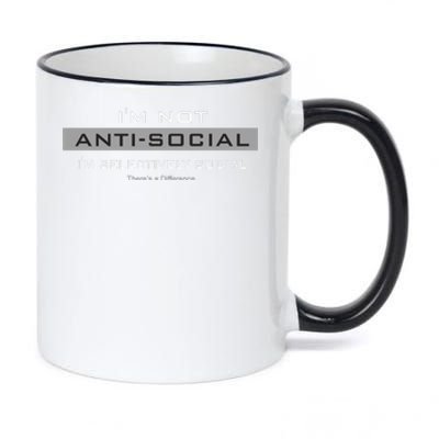 Im Not Antisocial Im Selectively Social |There’S A Difference. 11oz Black Color Changing Mug