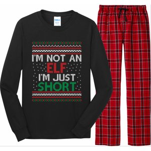 IM Not An Elf IM Just Short Christmas Ugly Elf Cool Gift Long Sleeve Pajama Set