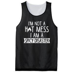 I'm Not A Hot Mess I Am A Spicy Disaster Funny Saying Farmer Mesh Reversible Basketball Jersey Tank