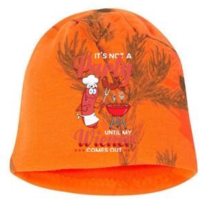 It's Not A Party Until My Wiener Comes Out Funny Hot Dog Kati - Camo Knit Beanie