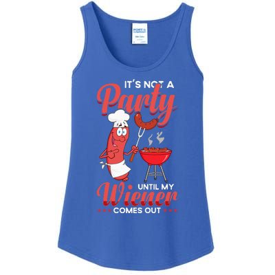 It's Not A Party Until My Wiener Comes Out Funny Hot Dog Ladies Essential Tank