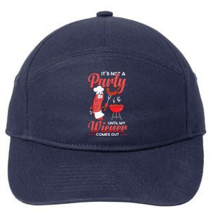 It's Not A Party Until My Wiener Comes Out Funny Hot Dog 7-Panel Snapback Hat