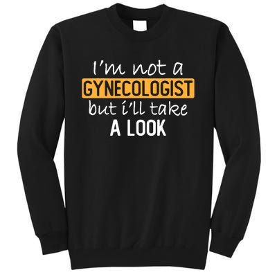 IM Not A Gynecologist But ILl Take Look Funny Adult Humor Tall Sweatshirt