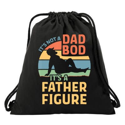 It's Not A Dad Bob It's A Father Figure Retro Drawstring Bag