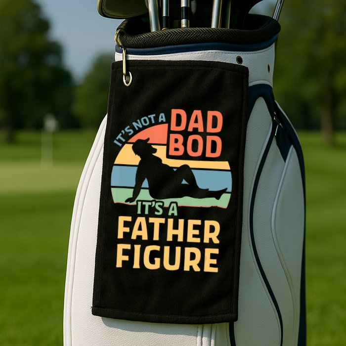 It's Not A Dad Bob It's A Father Figure Retro Golf Towel