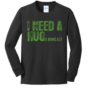 I Need A Hug Huge Bong Hit Weed Marijuana Cannabis Stoner Kids Long Sleeve Shirt