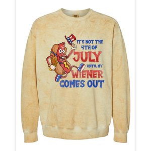 Its Not A Party Until My Wiener Comes Out 4th of July Wiener Colorblast Crewneck Sweatshirt