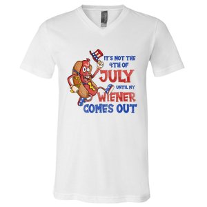 Its Not A Party Until My Wiener Comes Out 4th of July Wiener V-Neck T-Shirt