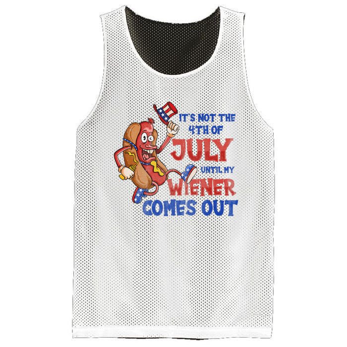 Its Not A Party Until My Wiener Comes Out 4th of July Wiener Mesh Reversible Basketball Jersey Tank