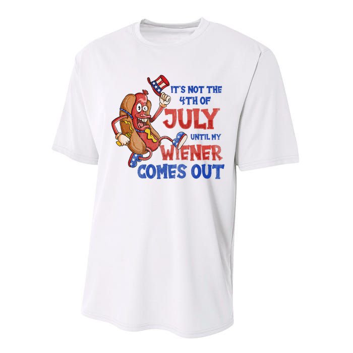 Its Not A Party Until My Wiener Comes Out 4th of July Wiener Performance Sprint T-Shirt