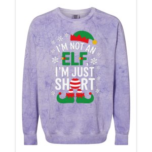 IM Not An Elf IM Just Short Merry Christmas Elf Xmas Funny Colorblast Crewneck Sweatshirt