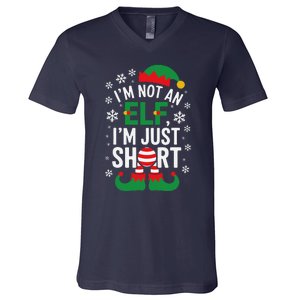 IM Not An Elf IM Just Short Merry Christmas Elf Xmas Funny V-Neck T-Shirt