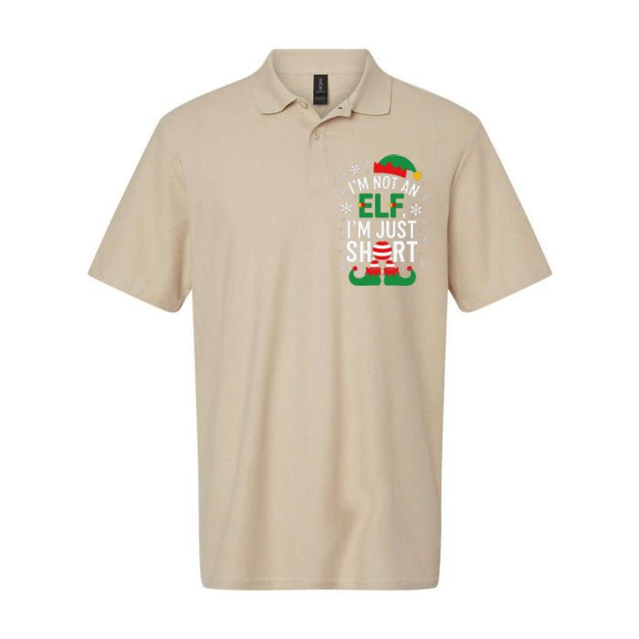 IM Not An Elf IM Just Short Merry Christmas Elf Xmas Funny Softstyle Adult Sport Polo