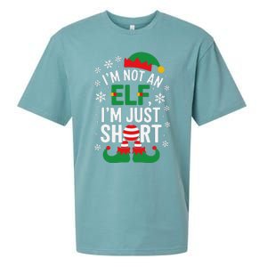 IM Not An Elf IM Just Short Merry Christmas Elf Xmas Funny Sueded Cloud Jersey T-Shirt