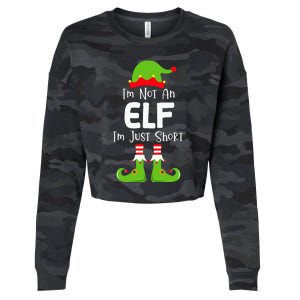 IM Not An Elf IM Just Short Family Christmas Pjs Matching Cropped Pullover Crew