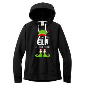 IM Not An Elf IM Just Short Family Christmas Pjs Matching Women's Fleece Hoodie