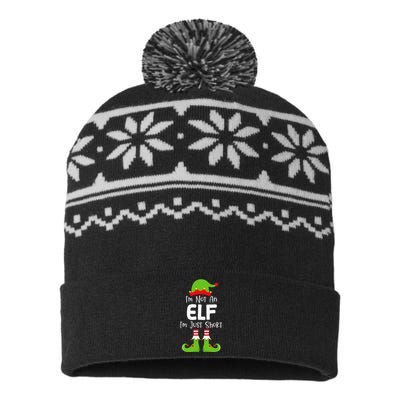 IM Not An Elf IM Just Short Family Christmas Pjs Matching USA-Made Snowflake Beanie