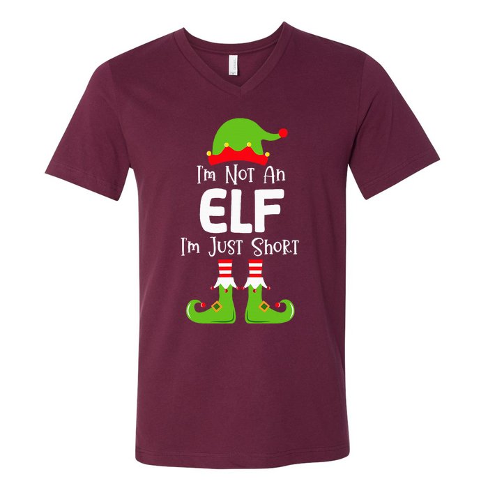 IM Not An Elf IM Just Short Family Christmas Pjs Matching V-Neck T-Shirt