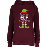 IM Not An Elf IM Just Short Family Christmas Pjs Matching Womens Funnel Neck Pullover Hood