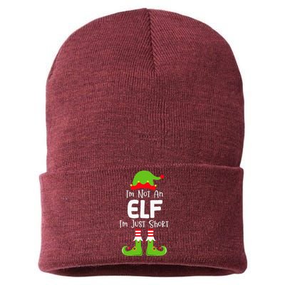 IM Not An Elf IM Just Short Family Christmas Pjs Matching Sustainable Knit Beanie