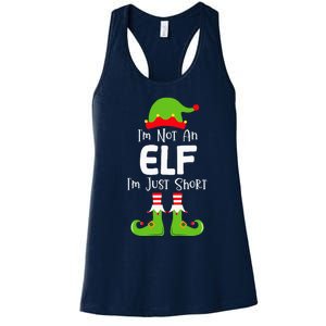 IM Not An Elf IM Just Short Family Christmas Pjs Matching Women's Racerback Tank