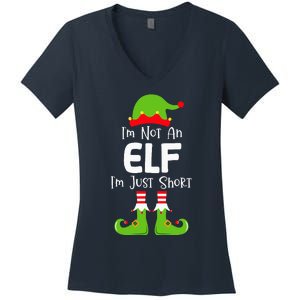 IM Not An Elf IM Just Short Family Christmas Pjs Matching Women's V-Neck T-Shirt