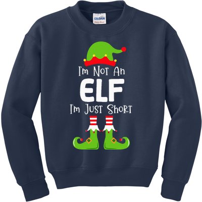 IM Not An Elf IM Just Short Family Christmas Pjs Matching Kids Sweatshirt