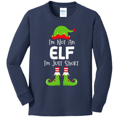 IM Not An Elf IM Just Short Family Christmas Pjs Matching Kids Long Sleeve Shirt