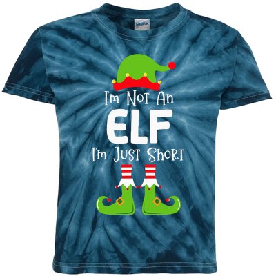 IM Not An Elf IM Just Short Family Christmas Pjs Matching Kids Tie-Dye T-Shirt