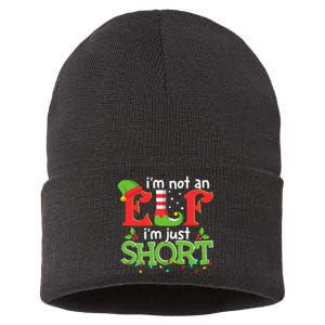 IM Not An Elf IM Just Short Merry Christmas Elf Xmas Funny Sustainable Knit Beanie