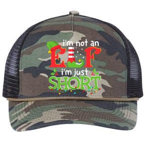 IM Not An Elf IM Just Short Merry Christmas Elf Xmas Funny Retro Rope Trucker Hat Cap