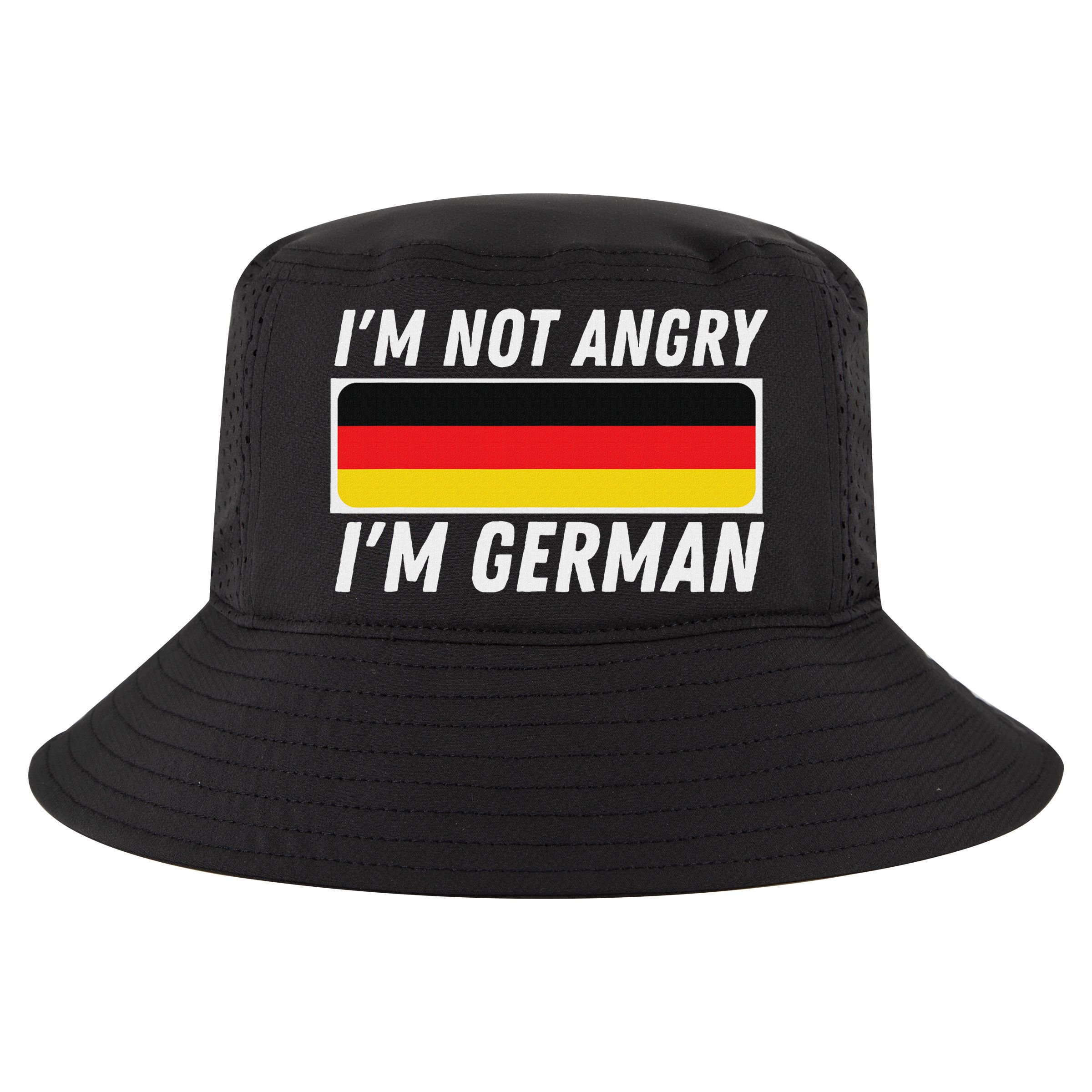 IM Not Angry IM German Germany Flag German American Cool Comfort Performance Bucket Hat